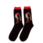 Women's Retro Art Oil Painting Crew Socks