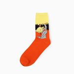 Women's Retro Art Oil Painting Crew Socks