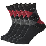 Men's Wool Blend Fun Print Business Casual Sock 5 Pair Clearance