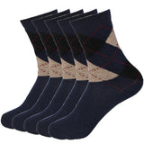 Men's Wool Blend Fun Print Business Casual Sock 5 Pair Clearance