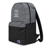 Embroidered Champion Quoted Backpack- Keep Calm