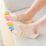 Women's Cotton Colorful Toe Socks 5 Pair