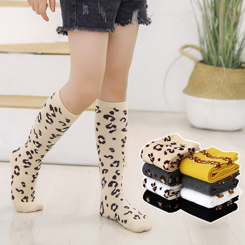 School Girl Leopard  Print Winter Socks Clearance