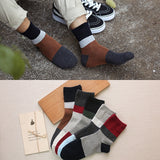 Men's Cotton Stripe Harajuku Skateboard Socks 5 Pairs