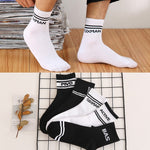 Men's Cotton Stripe Harajuku Skateboard Socks 5 Pairs