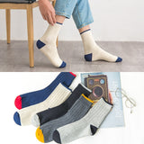 Men's Cotton Stripe Harajuku Skateboard Socks 5 Pairs