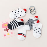 Children's Unisex Cute Red Heart Ankle Socks 5 pair
