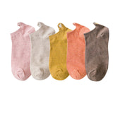 Women's Golden Heart Cotton Ankle Socks 5 Pairs