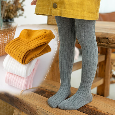 Girl's Winter Pure Color Knit Tights Clearance