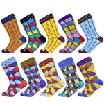 Men's Colorful Geometric Business Casual  Socks