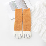 Women's Winter Cotton Fun Cat Paw Print Socks