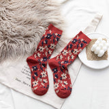 Women's Vintage Flower Cotton Socks