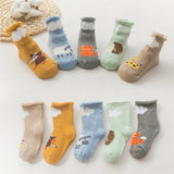 Newborn Baby Winter Warm Cartoon Cotton Socks 5 Pair Clearance