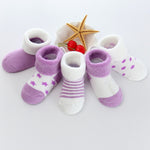 Newborn Baby Winter Warm Cartoon Cotton Socks 5 Pair Clearance