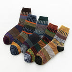 Women's Retro Colorful Stripes Winter Socks 5 Pairs
