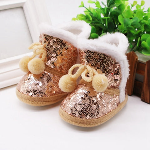 Infant Toddler Sequin Snow Boots Clearance