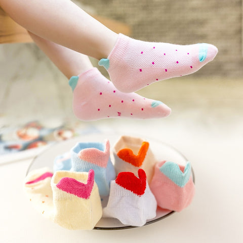Girl's Hearts and  Stars Socks 5 Pairs