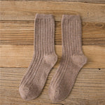 Women's Wool Ribbed Crew Socks