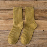 Women's Wool Ribbed Crew Socks