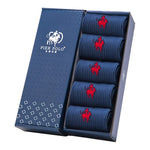 Men's Embroidered Business Socks 5 Pair Gift Box