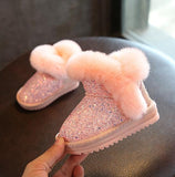 Girl's Sequin Fur Snow Boots Clearance