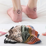 Women's Ankle  Heel Smiling Face Cotton Socks 10 Pairs