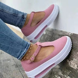 Women's Platform Flock Cover Wedge Heel Casual Shoes