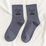 Women's Harajuku Colorful Funny Face Cotton Crew Socks