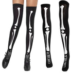 Women's Thigh High Halloween Bone Socks Clearance