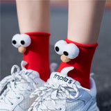 Women's Fun 3D Eyes Cotton Ankle Socks