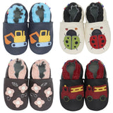 Children's  Leather  Character Patch Slippers