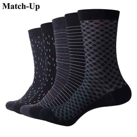Men's  Business Pattern Socks 5 Pairs