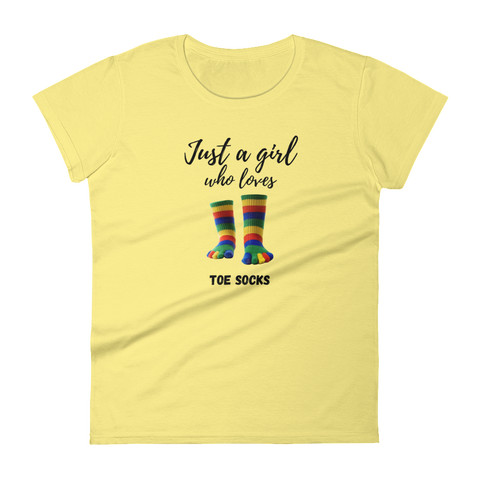 Women's Short Sleeve T-Shirt- Love Toe Socks